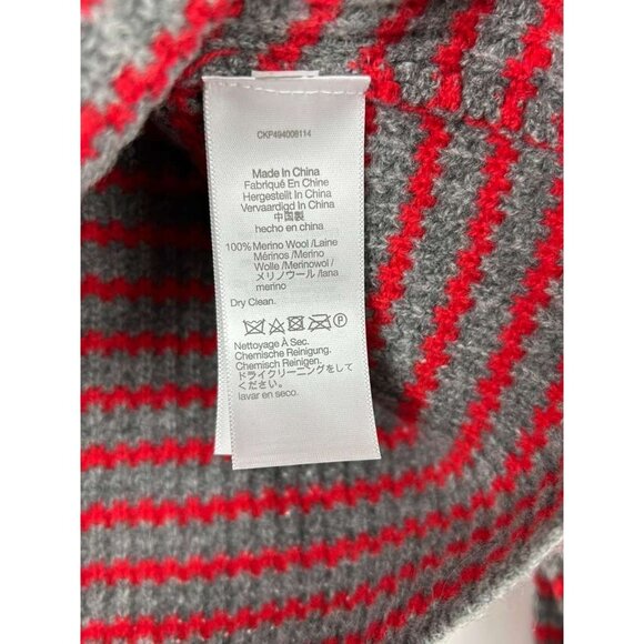 Madewell Women's Small 100% Merino Wool Waffle Knit Turtleneck Striped - Picture 10 of 13